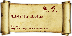 Mihály Ibolya névjegykártya